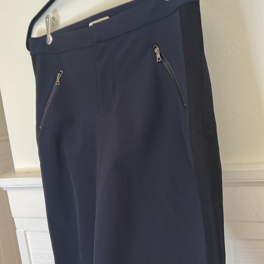 Rebecca Taylor Ava Techy Slim Ankle Crop Pants in Navy  Women’s size 10 - Picture 4 of 14